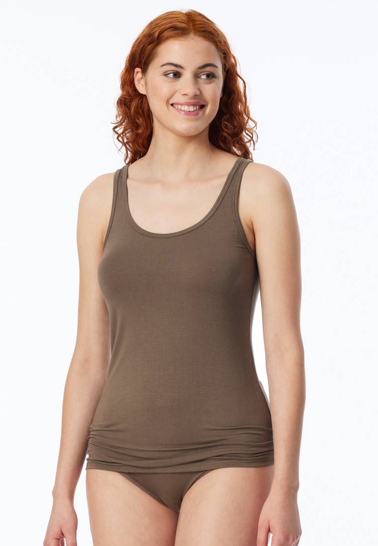 Schiesser Trägertops 2er-Pack beige/taupe - Modal Essentials Fabrikverkauf