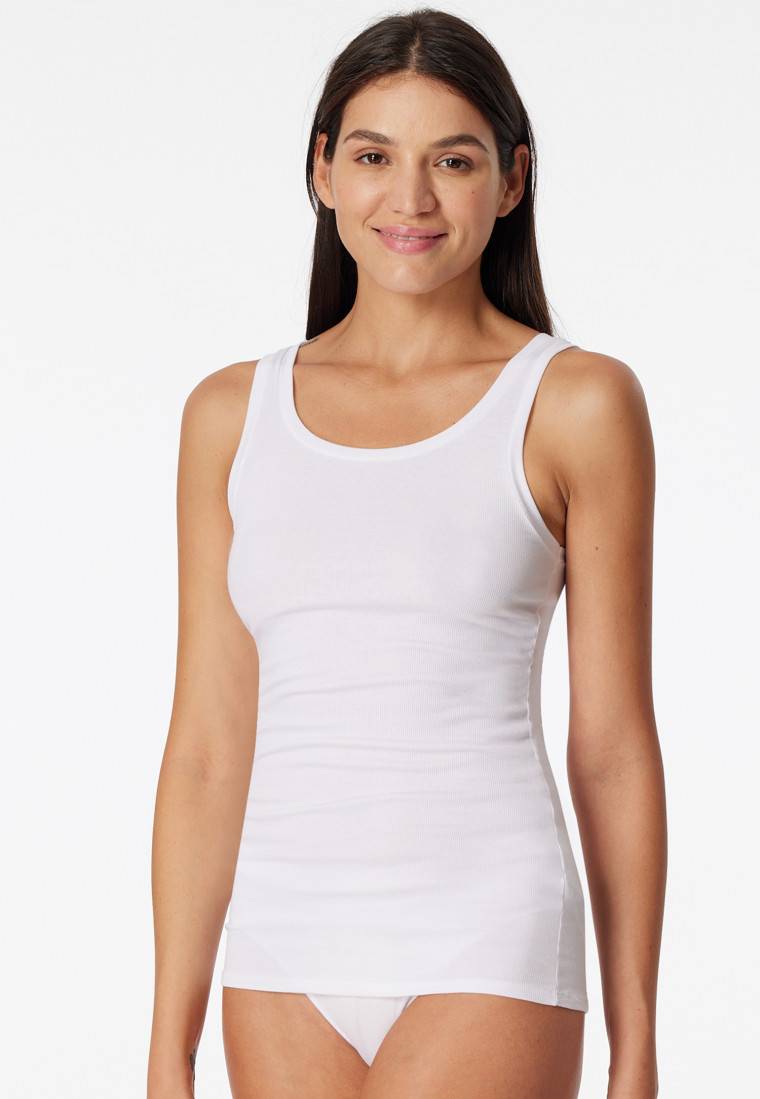 Schiesser Tanktop Doppelripp Organic Cotton weiß - Pure Rib Begrenztes Angebot