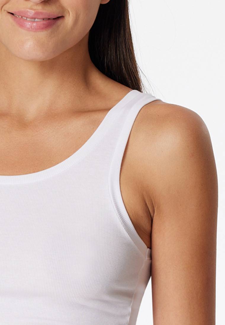 Schiesser Tanktop Doppelripp Organic Cotton weiß - Pure Rib Begrenztes Angebot