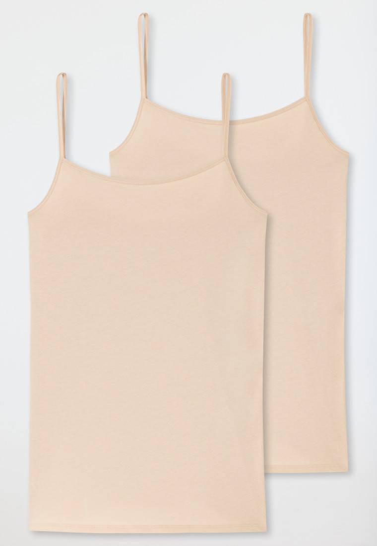 Schiesser Spaghetti-Top 2er-Pack Organic Cotton sand - 95/5 Exklusivangebot