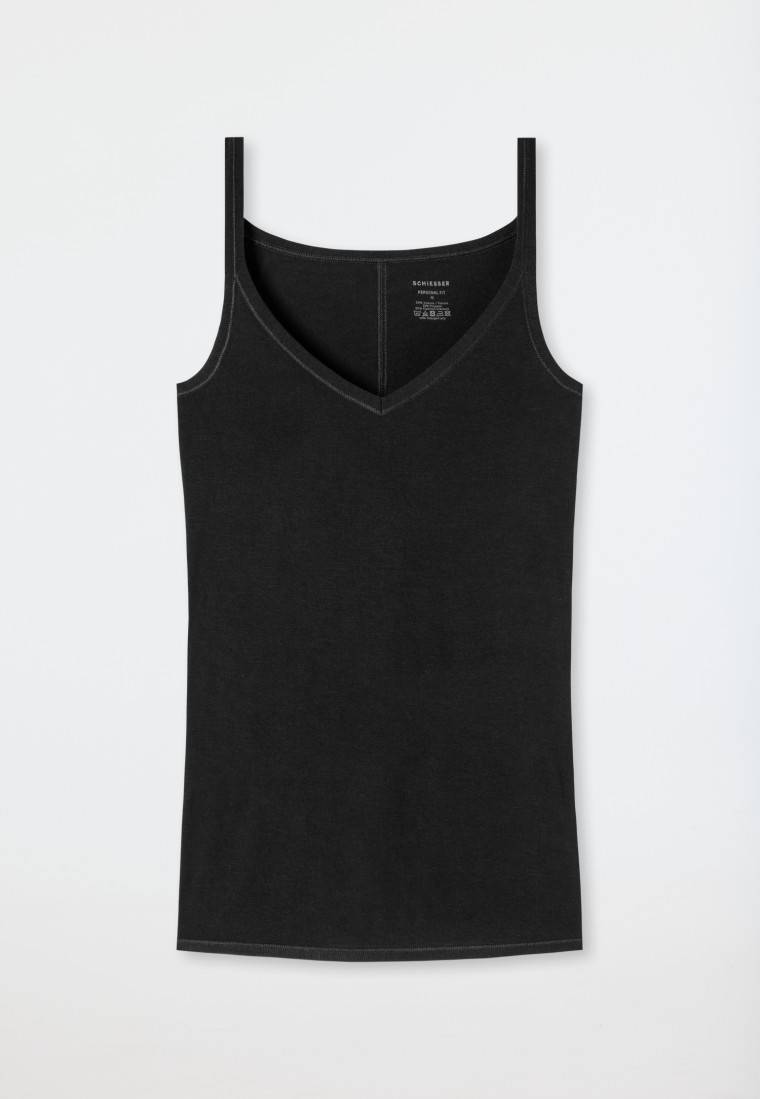 Schiesser Spaghetti-Top schwarz - Personal Fit Heißer Verkauf