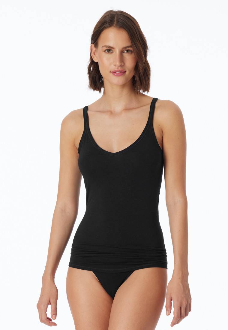 Schiesser Spaghetti-Top schwarz - Personal Fit Heißer Verkauf