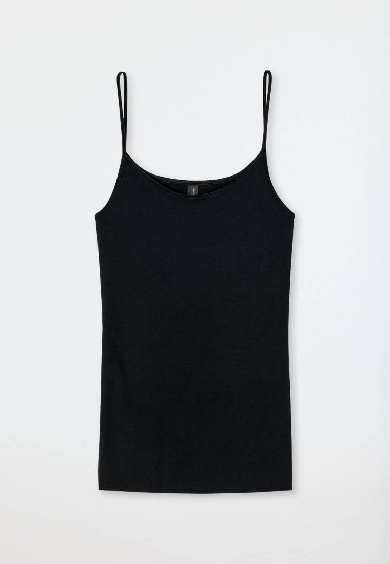 Schiesser Spaghetti-Top schwarz - Luxury Top Angebot