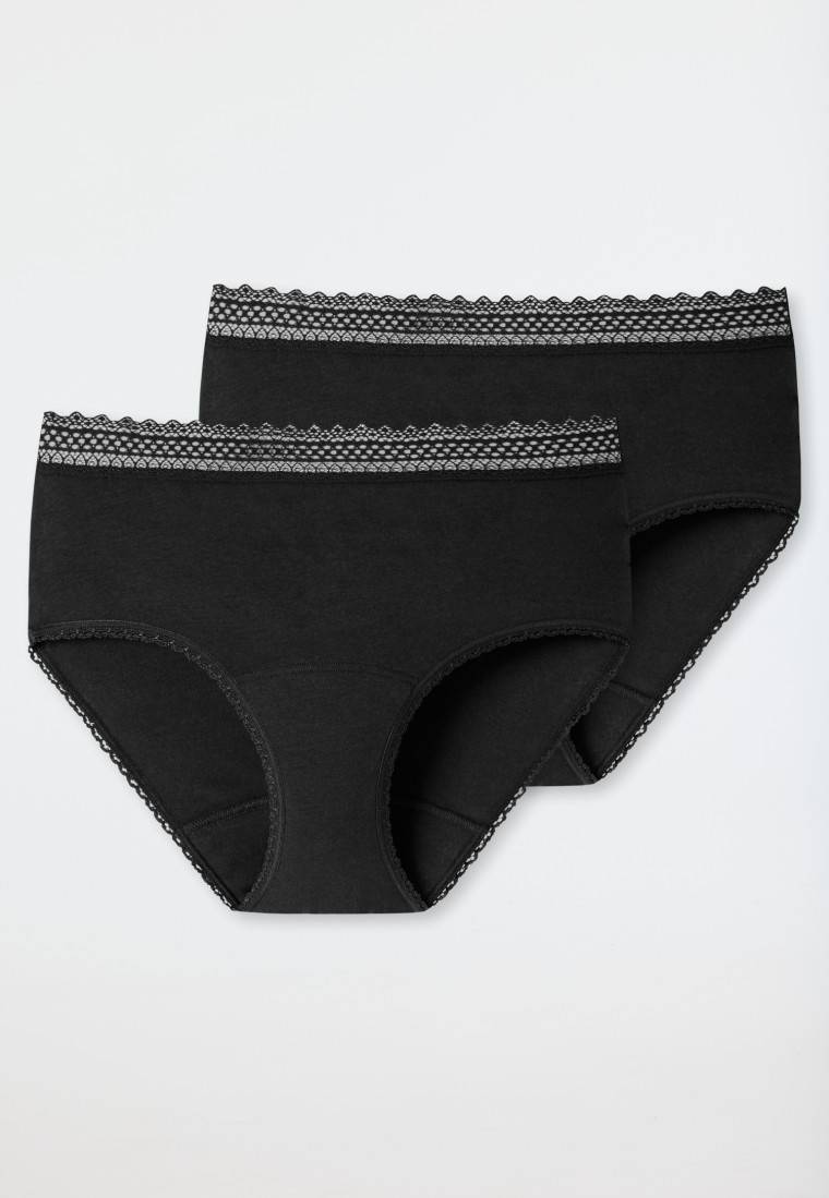 Schiesser Periodenpantys 2er-Pack Spitze schwarz - Secret Care Neuheiten