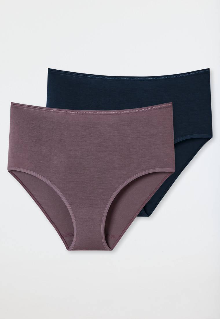 Schiesser Midi-Slips 2er-Pack dunkelblau/malve - Modal Essentials Kauf eins, bekomm eins gratis