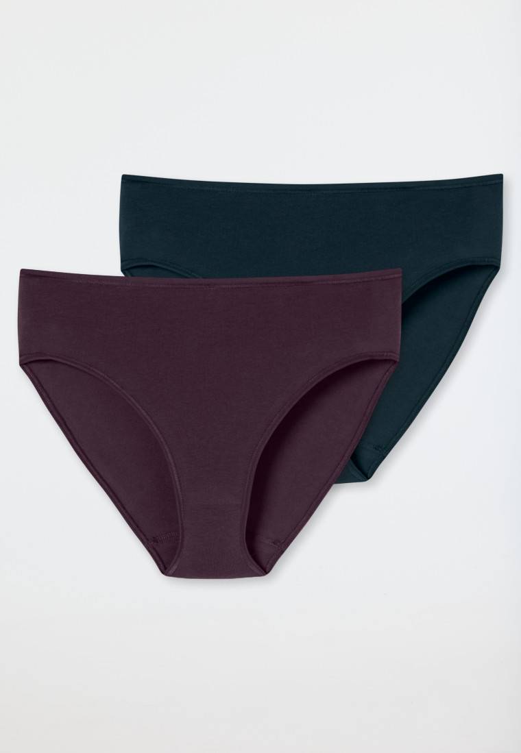 Schiesser Slips 2er-Pack Organic Cotton dunkelblau/pflaume - 95/5 Riesige Ersparnisse