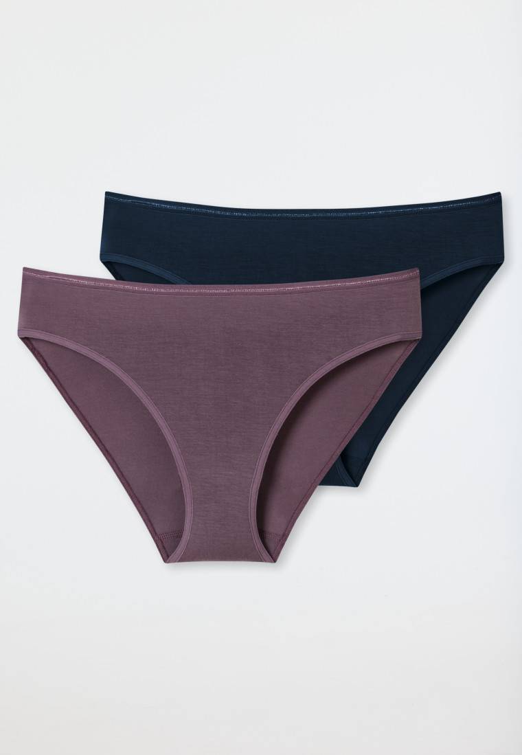 Schiesser Tai-Slips 2er-Pack dunkelblau/malve - Modal Essentials Letzte 3 Tage