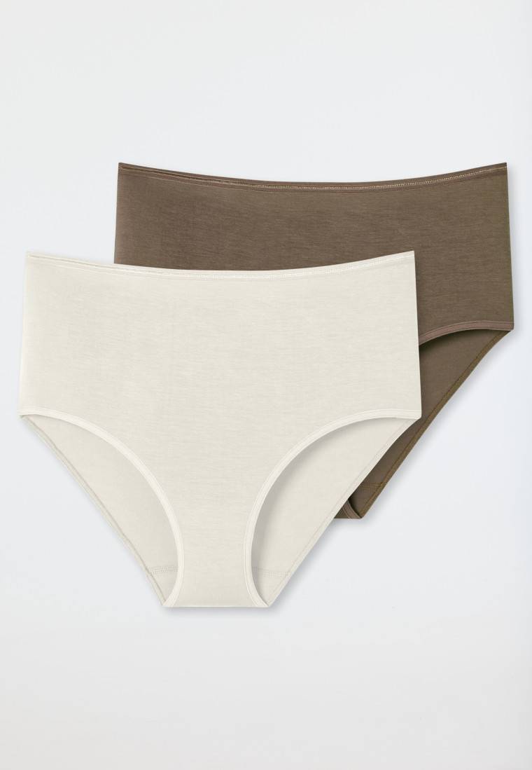 Schiesser Midi-Slips 2er-Pack beige/ taupe - Modal Essentials Sonderangebot der Fabrik
