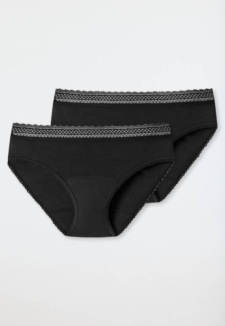 Schiesser Periodenslips 2er-Pack Spitze schwarz - Secret Care Bis zu 55% Rabatt