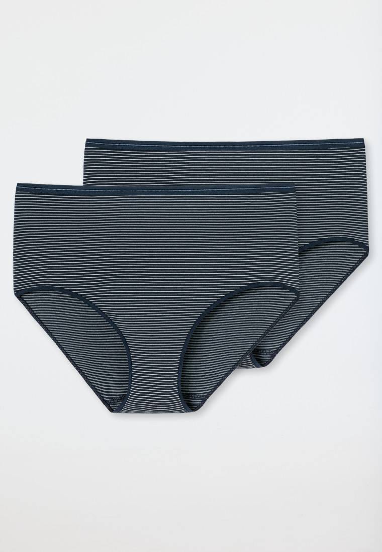Schiesser Midi-Slips 2er-Pack nachtblau-weiß geringelt - Modal Essentials Clearance-Verkauf