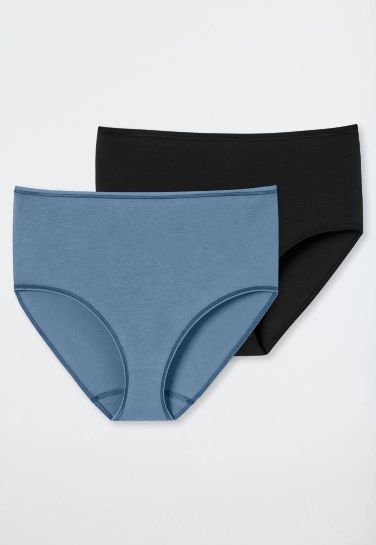 Schiesser Midislip 2er-Pack Organic Cotton schwarz/graublau - 95/5 Speichern exportieren