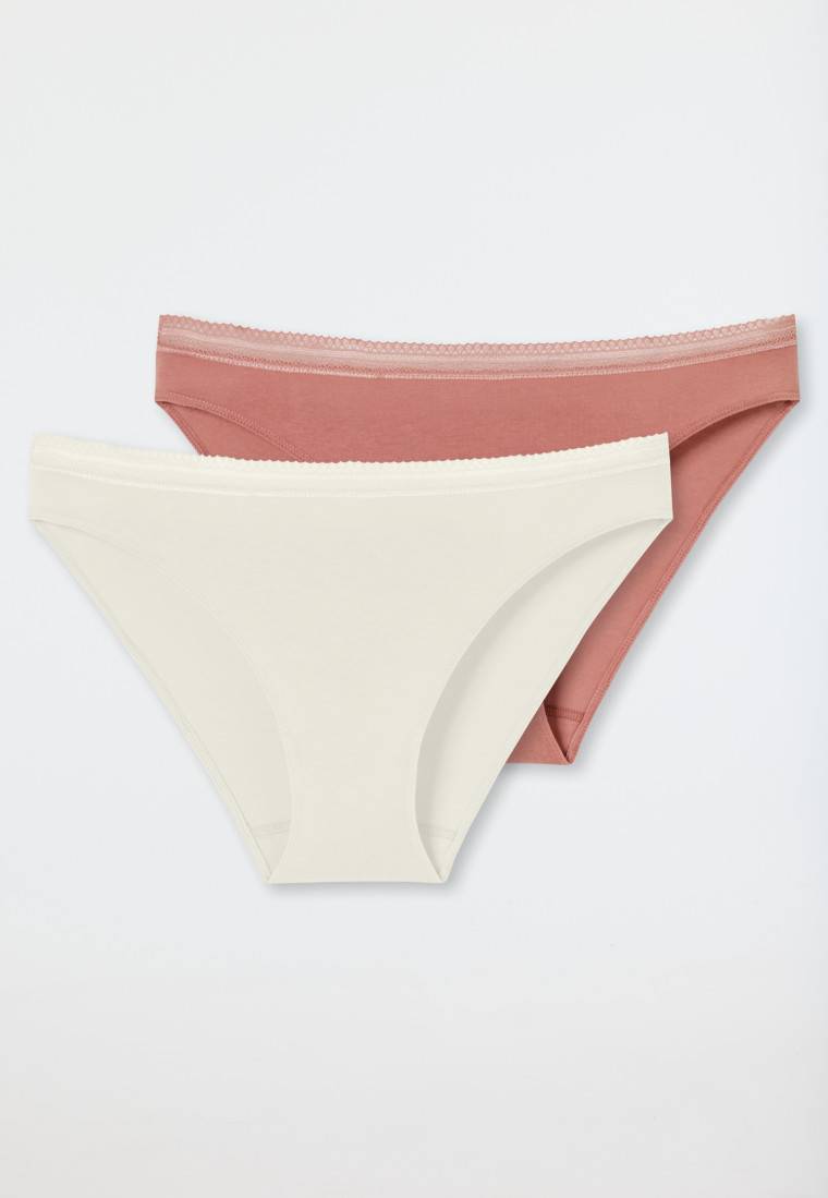 Schiesser Rio-Slips 2er-Pack Spitze terracotta/sand - Cotton Lace Im Verkauf