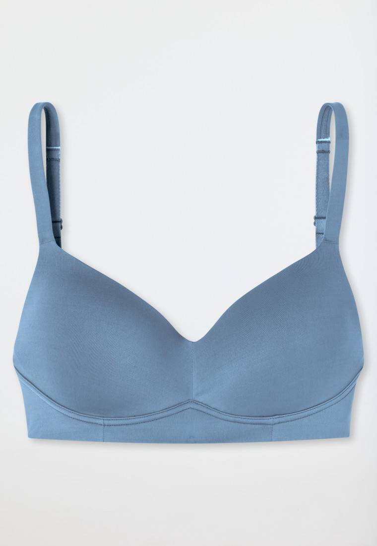 Schiesser Soft-BH mit Schale und gleitenden Cups blaugrau - Unique Micro Online