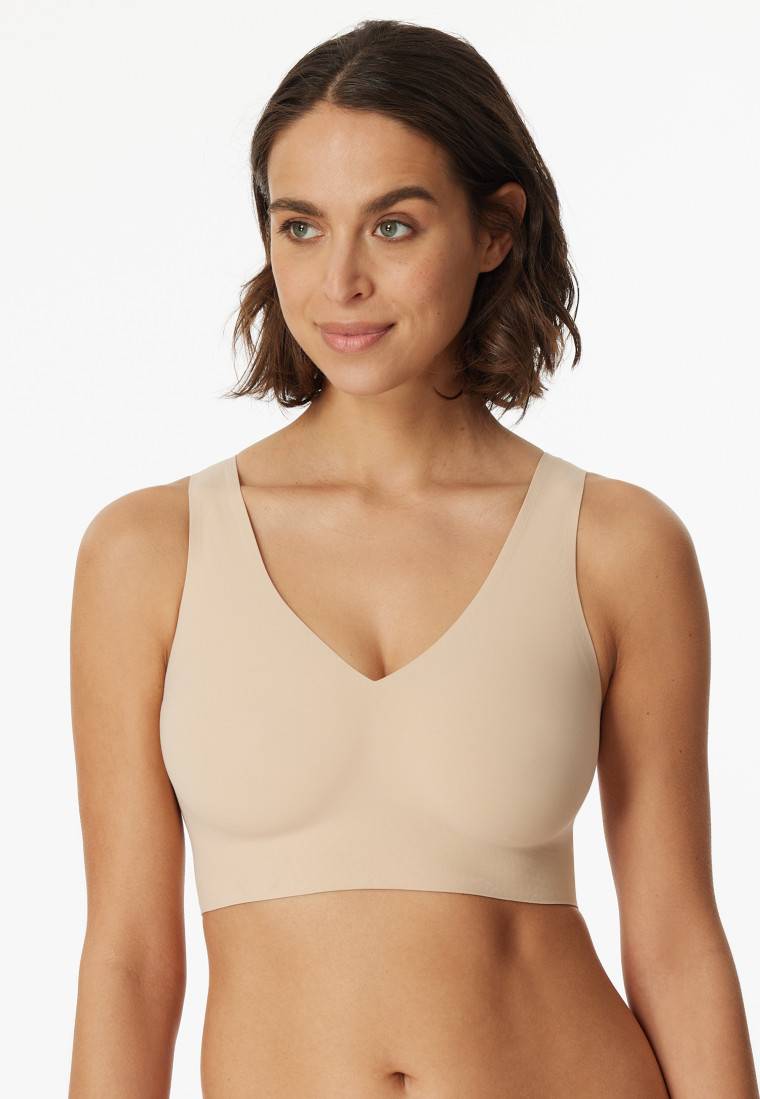 Schiesser Bustier Microfaser herausnehmbare Pads sand - Invisible Soft Outlet