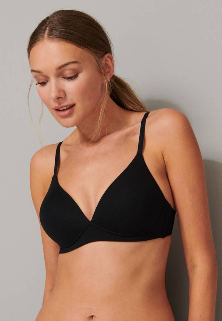 Schiesser Soft BH Organic Cotton mit Schale schwarz - 95/5 Fabrikverkauf