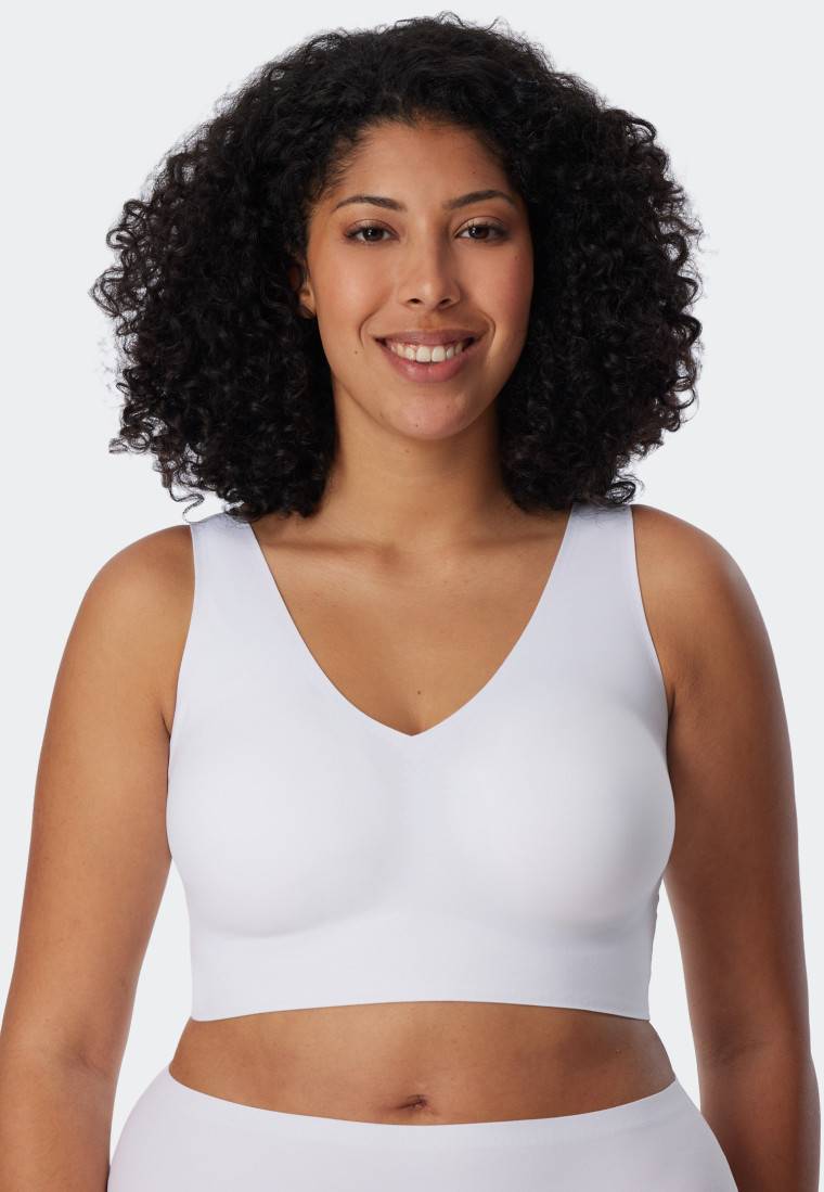 Schiesser Bustier Microfaser herausnehmbare Pads weiß - Invisible Soft Limitierter Zeitrabatt