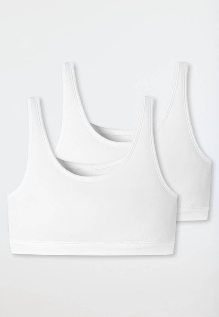 Schiesser Bustier 2er-Pack ohne Cups Organic Cotton weiß - 95/5 Günstig kaufen