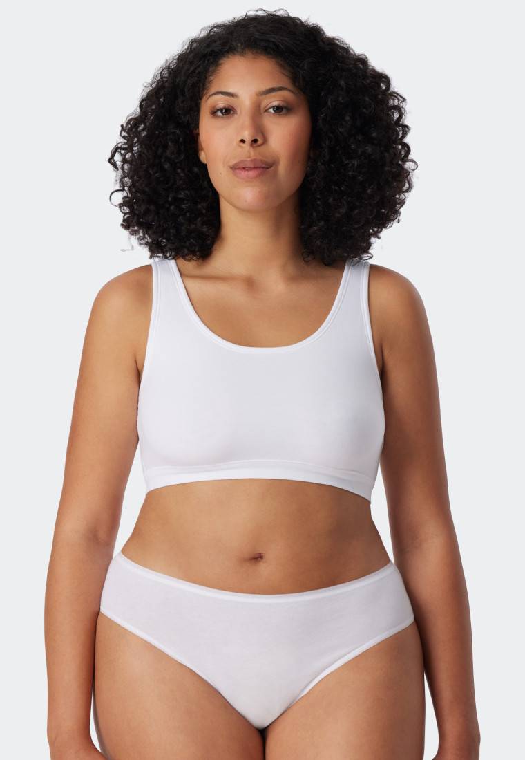 Schiesser Bustier 2er-Pack ohne Cups Organic Cotton weiß - 95/5 Günstig kaufen