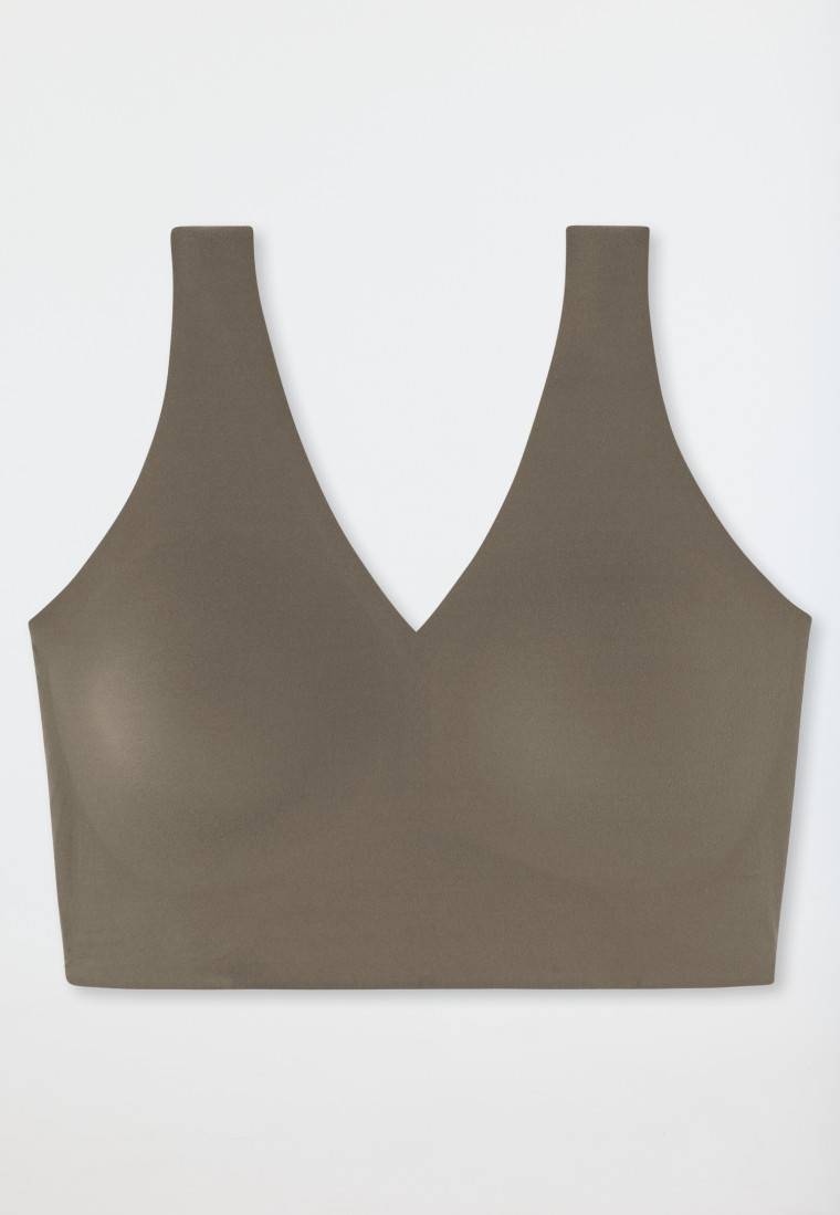 Schiesser Bustier Mikrofaser herausnehmbare Pads taupe - Invisible Soft Flash Sale