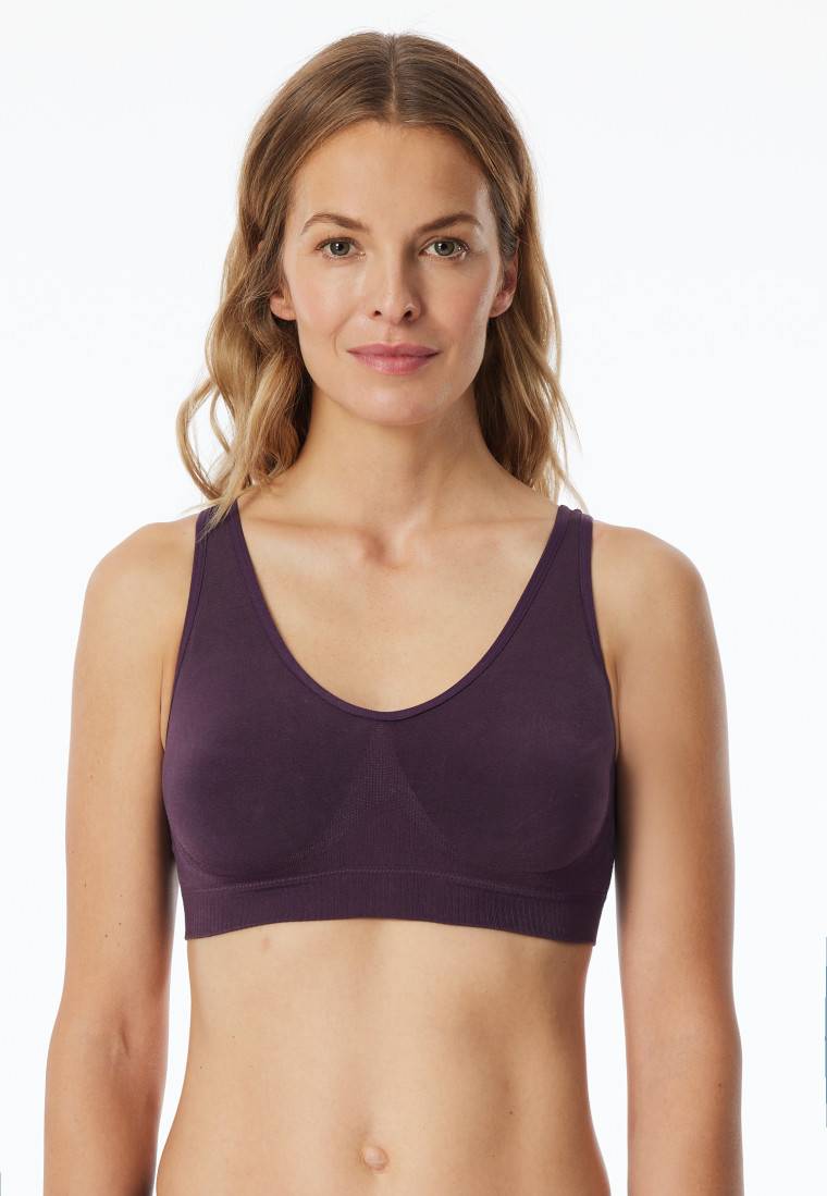 Schiesser Bustier seamless herausnehmbare Pads pflaume - Classic Seamless Online Shopping