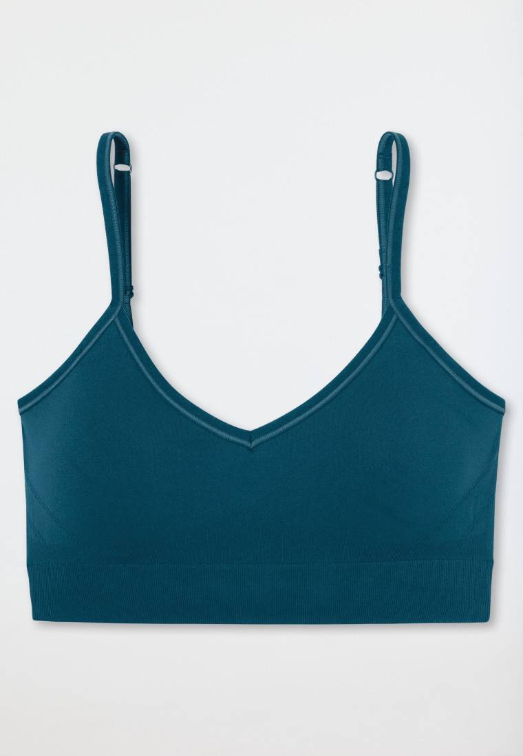 Schiesser Bustier seamless herausnehmbare Pads petrol - Casual Seamless Black Friday