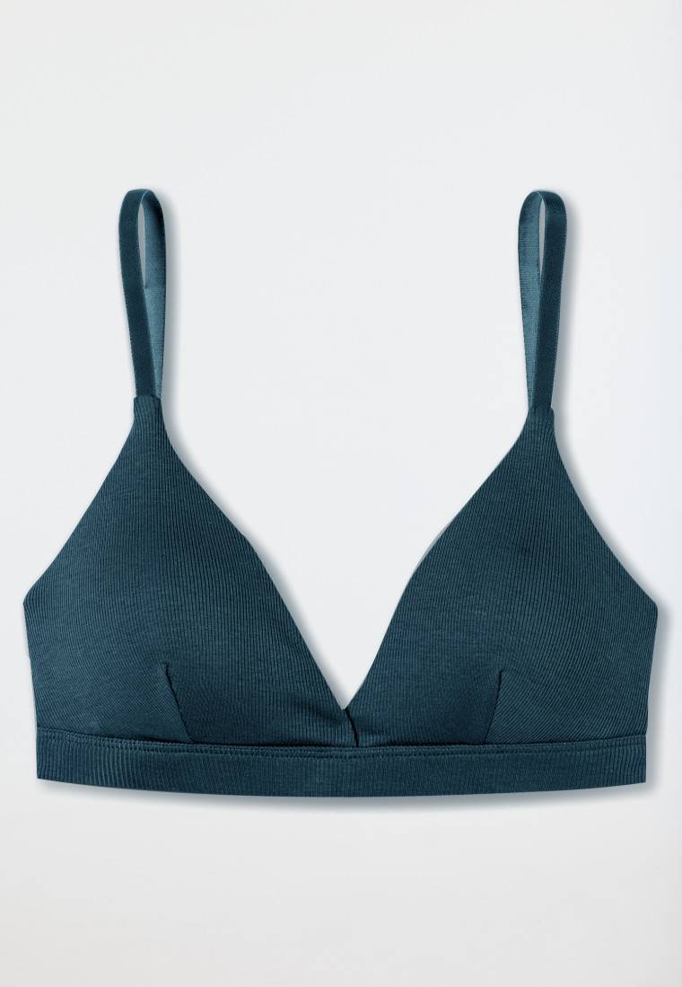 Schiesser Soft-BH Doppelripp herausnehmbare Pads jeansblau - Pure Rib Weihnachtsangebot