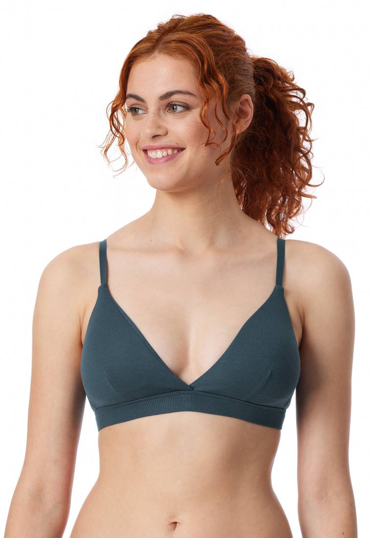 Schiesser Soft-BH Doppelripp herausnehmbare Pads jeansblau - Pure Rib Weihnachtsangebot