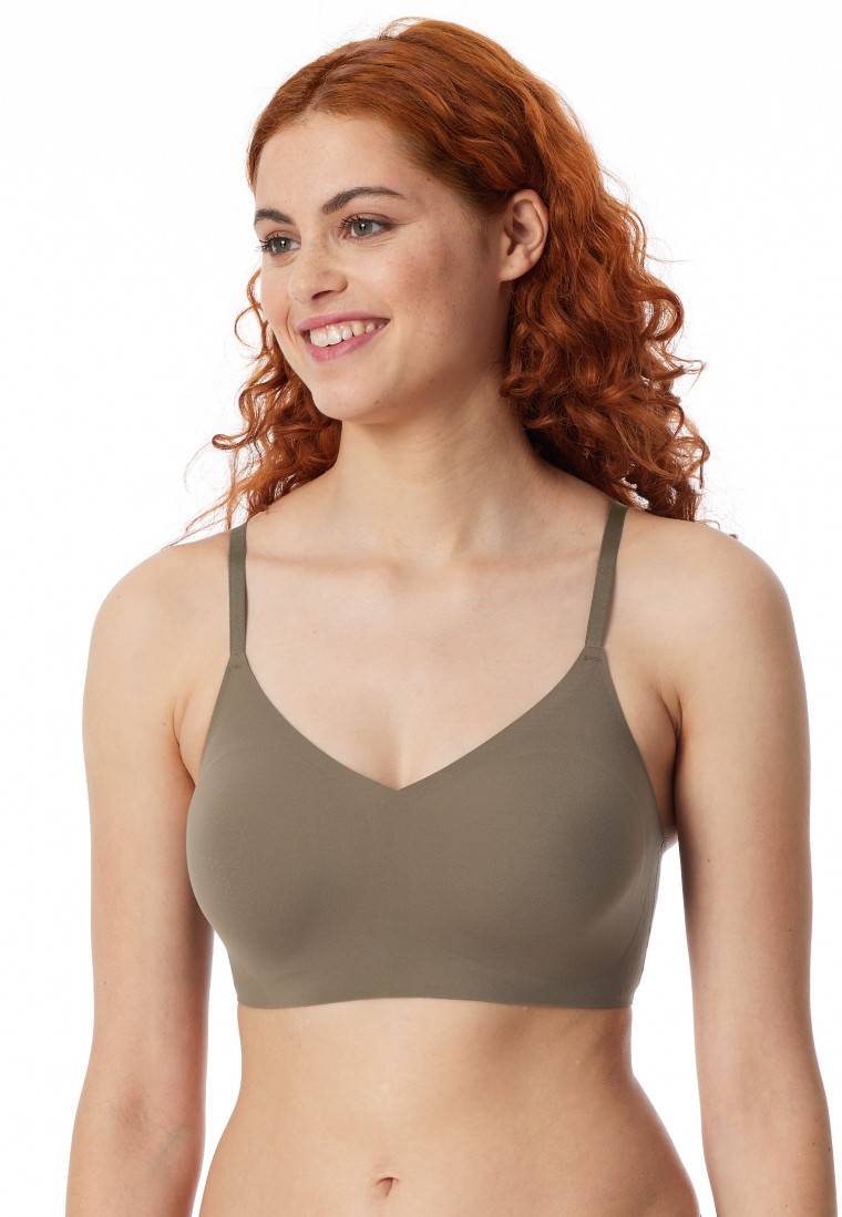 Schiesser Bustier Mikrofaser herausnehmbare Pads taupe - Invisible Soft Valentinstagsangebot