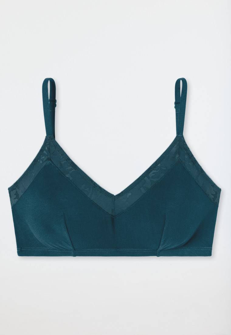 Schiesser Bustier Spitze ohne Bügel petrol - Modern Lace Jubiläumsangebot