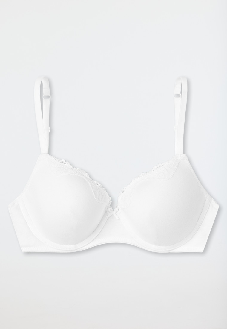 Schiesser Bügel-BH mit Schale und Spitze weiß - Pure Cotton Lagerräumung