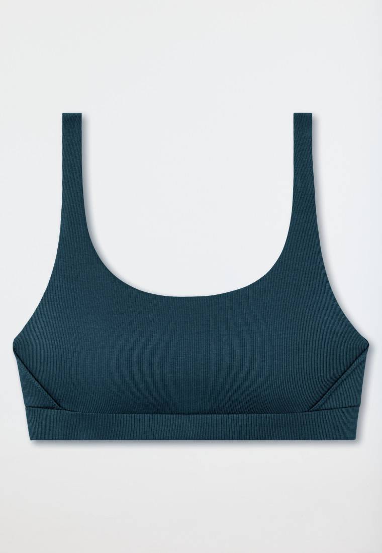 Schiesser Bustier Doppelripp Organic Cotton jeansblau - Pure Rib Heißer Verkauf