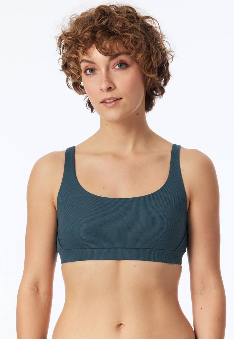 Schiesser Bustier Doppelripp Organic Cotton jeansblau - Pure Rib Heißer Verkauf