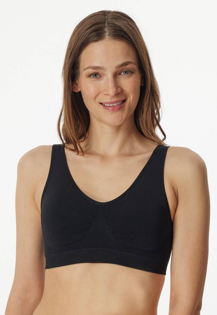 Schiesser Bustier seamless herausnehmbare Pads schwarz- Classic Seamless Blitzangebot