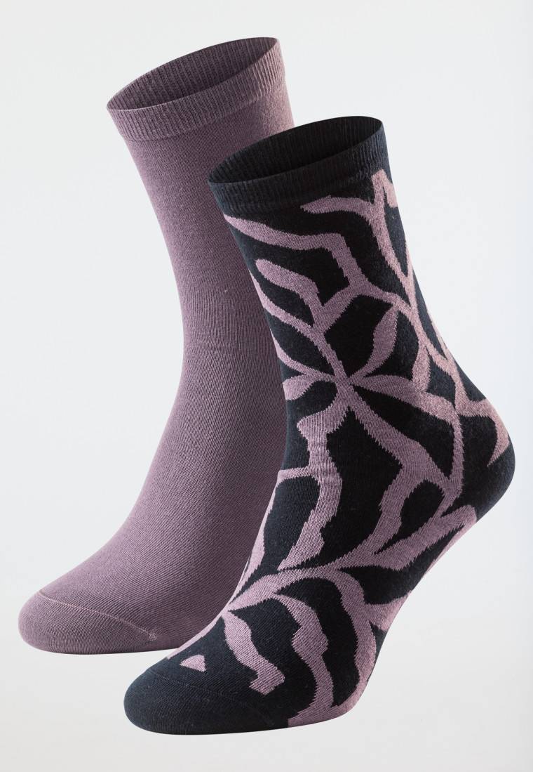 Schiesser Damensocken 2er-Pack unifarben/gemustert mehrfarbig - Long Life Cool Kauf eins, bekomm eins gratis