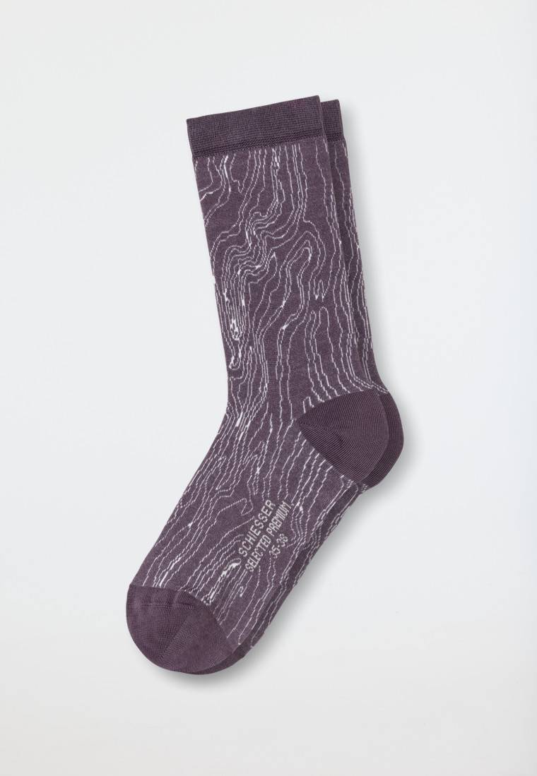 Schiesser Damensocken gemustert violett - selected! premium Super Sparpreis
