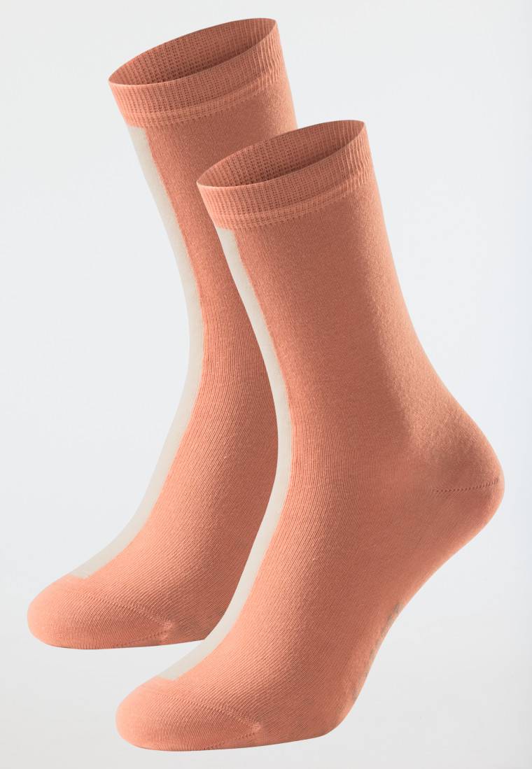 Schiesser Damensocken 2er-Pack Organic Cotton apricot/creme - 95/5 Kostenlose Rückgabe