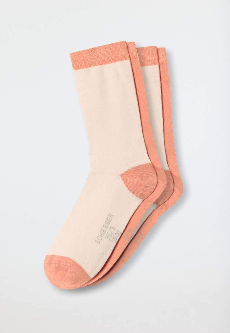 Schiesser Damensocken 2er-Pack Organic Cotton apricot/creme - 95/5 Kostenlose Rückgabe