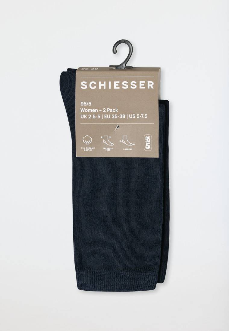 Schiesser Damensocken 2er-Pack Organic Cotton nachtblau - 95/5 Nur für heute