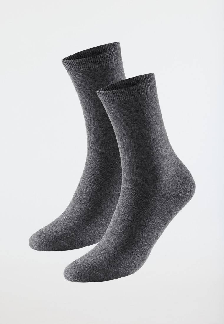 Schiesser Damensocken 2er-Pack Organic Cotton grau-meliert - 95/5 Vierteljährliche Förderung