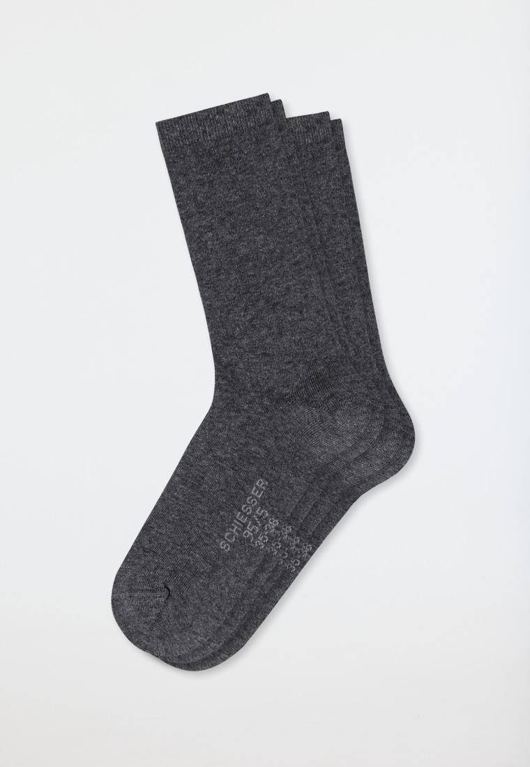 Schiesser Damensocken 2er-Pack Organic Cotton grau-meliert - 95/5 Vierteljährliche Förderung