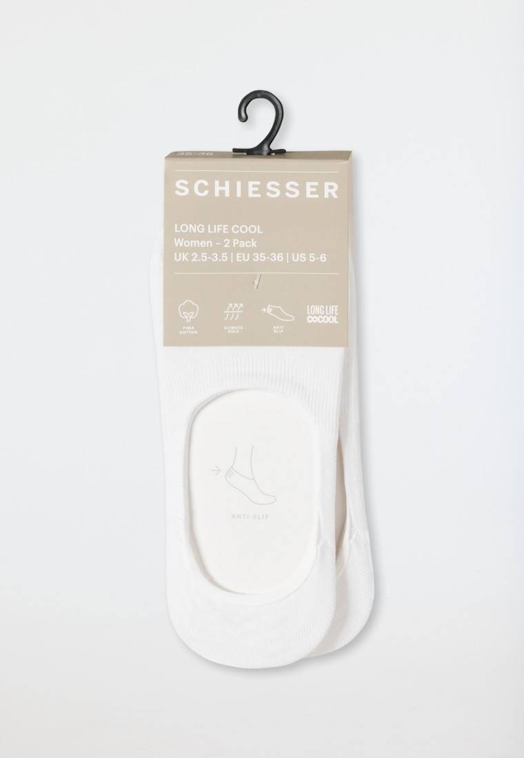 Schiesser Inshoe-Damensocken 2er-Pack weiß - Long Life Cool 50% Rabatt mit kostenlosem Versand