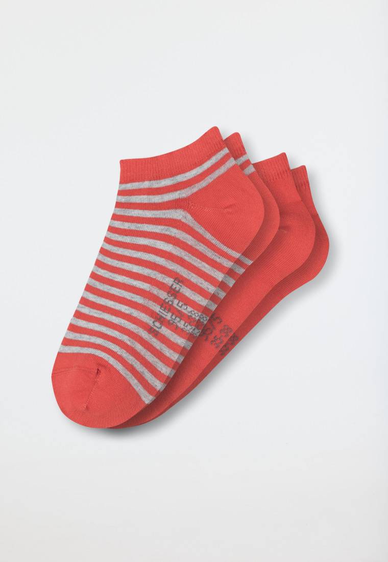 Schiesser Damensneaker Doppelpack Organic Cotton rot/gestreift - 95/5 Kostenloser Versand international