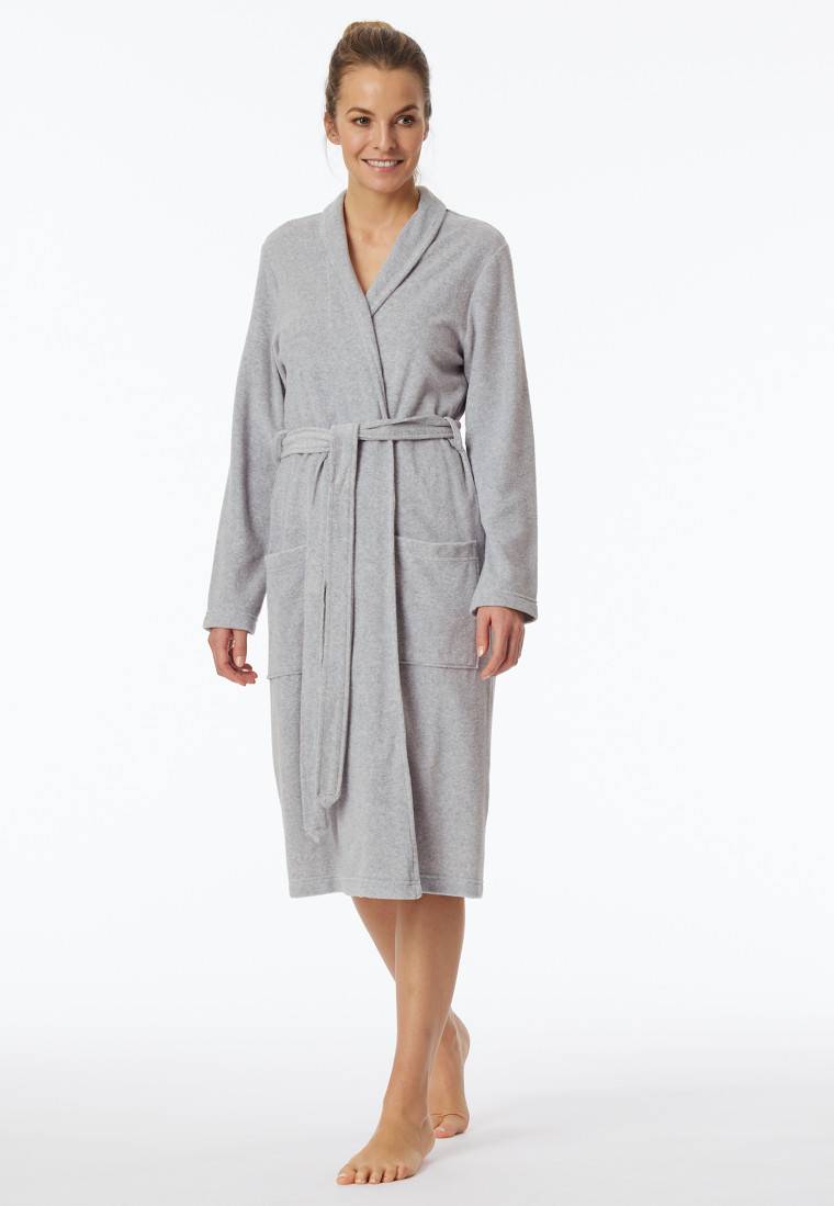Schiesser Bademantel Leichtfrottee grau meliert - selected!premium Rabatte dieses Monats