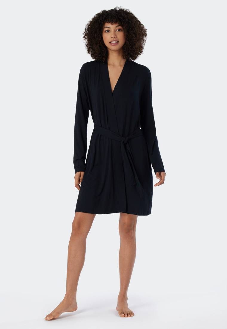 Schiesser Morgenmantel Modal schwarz - Essentials Angebote