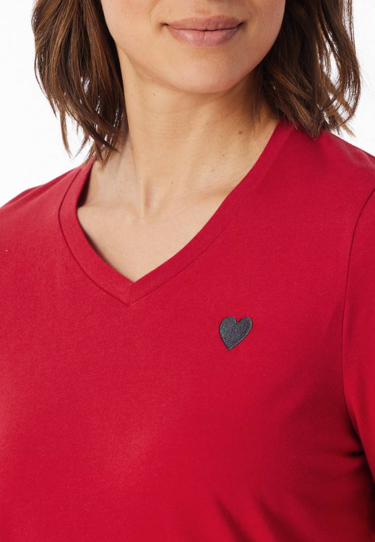 Schiesser Schlafanzug lang Karos rot - X-Mas Family Fabrik Onlineshop