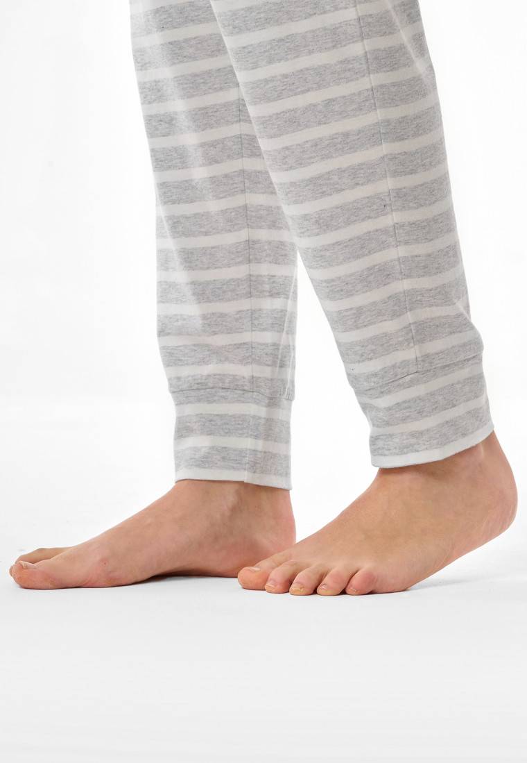 Schiesser Schlafanzug lang silbergrau meliert - Casual Essentials Weihnachtsangebot