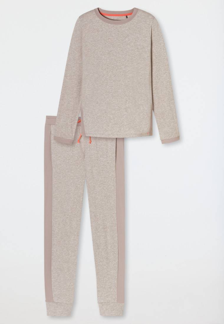 Schiesser Schlafanzug lang Bio-Baumwolle natur - Casual Nightwear Jubiläumsangebot