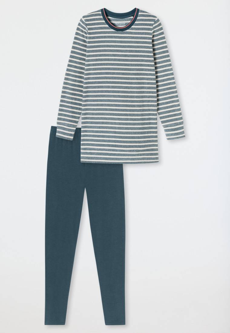 Schiesser Schlafanzug lang Ringel Leggings jeansblau - Casual Essentials Heißer Verkauf