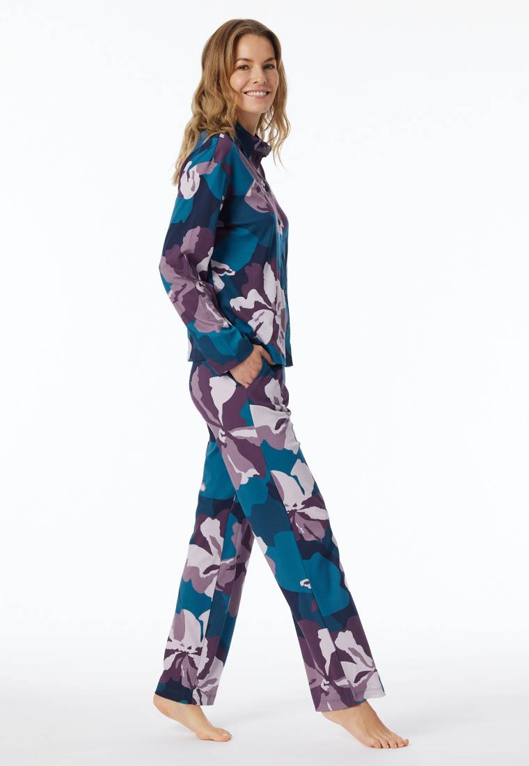 Schiesser Pyjama Interlock multicolor bedruckt - Modern Nightwear Zeitlich begrenztes Angebot