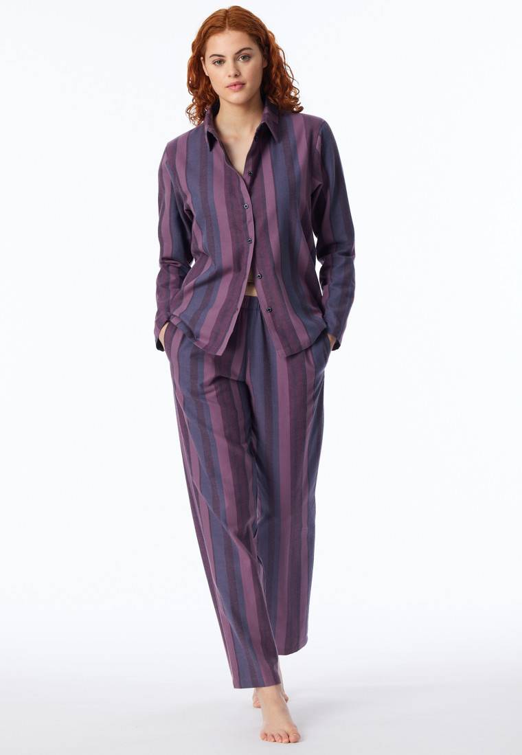 Schiesser Pyjama lang Webware Streifen multicolor - Modern Nightwear Exklusive Angebote